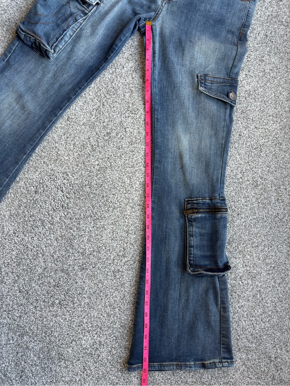 True Religion Becca Cargo Bootcut Jeans 30 Low Rise Y2K Rare Style - Picture 15 of 16